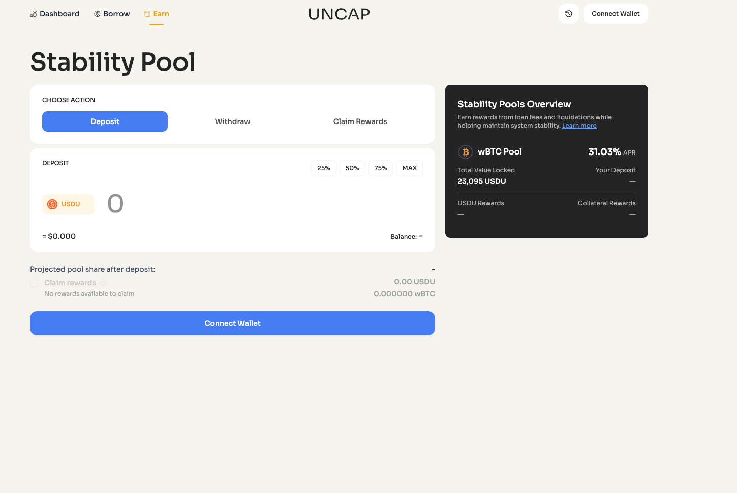 Stability Pool screenshot